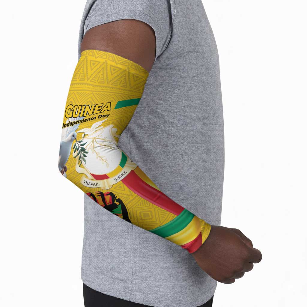 Personalized Guinea Independence Day Arm Sleeves Coat Of Arms With African Pattern