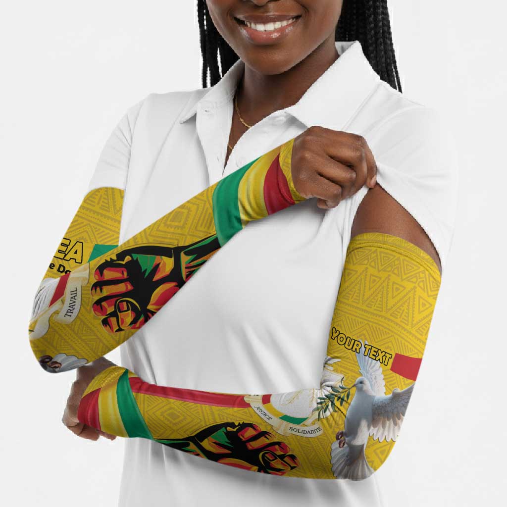 Personalized Guinea Independence Day Arm Sleeves Coat Of Arms With African Pattern