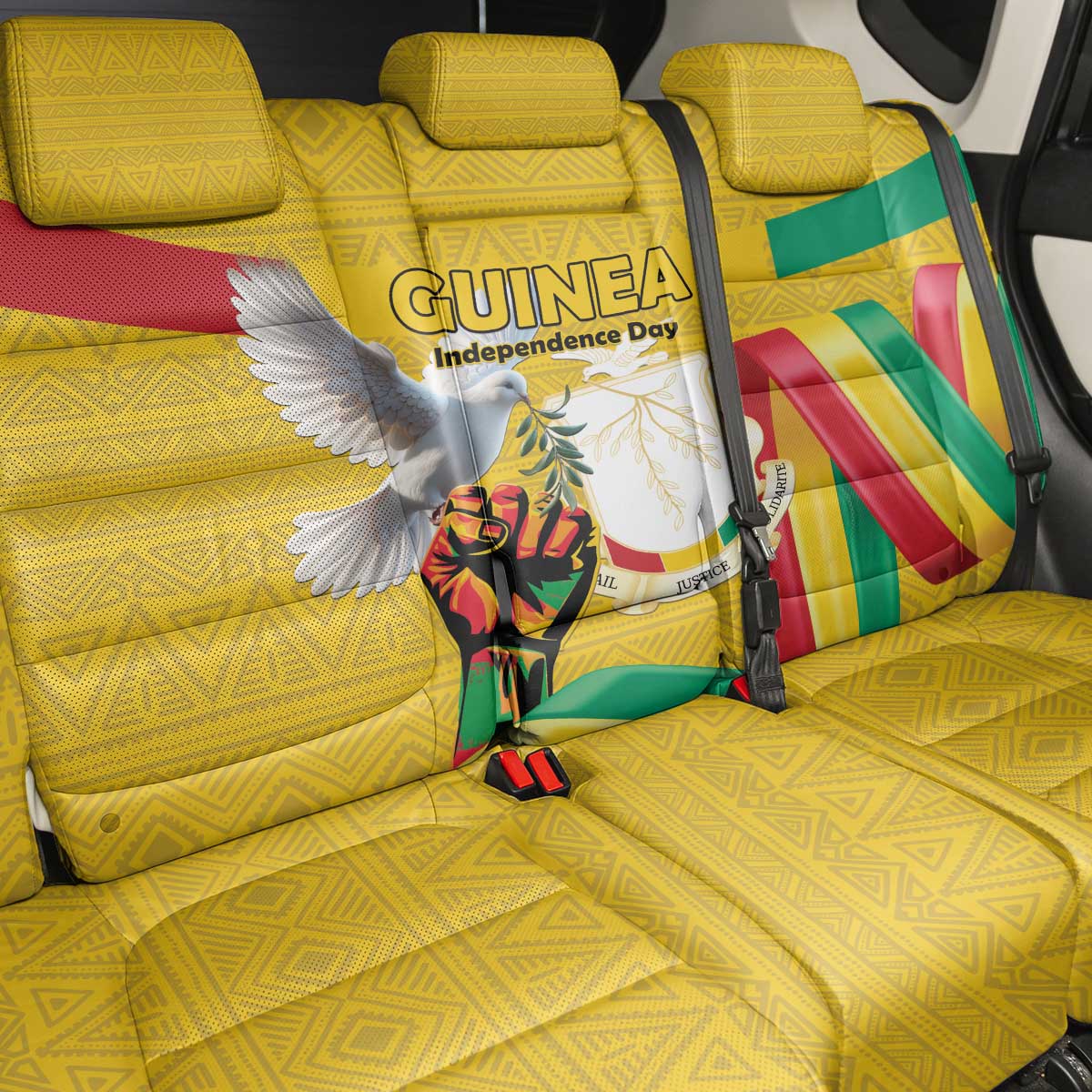 Guinea Back Car Seat Cover Happy Independence Day - African Pride