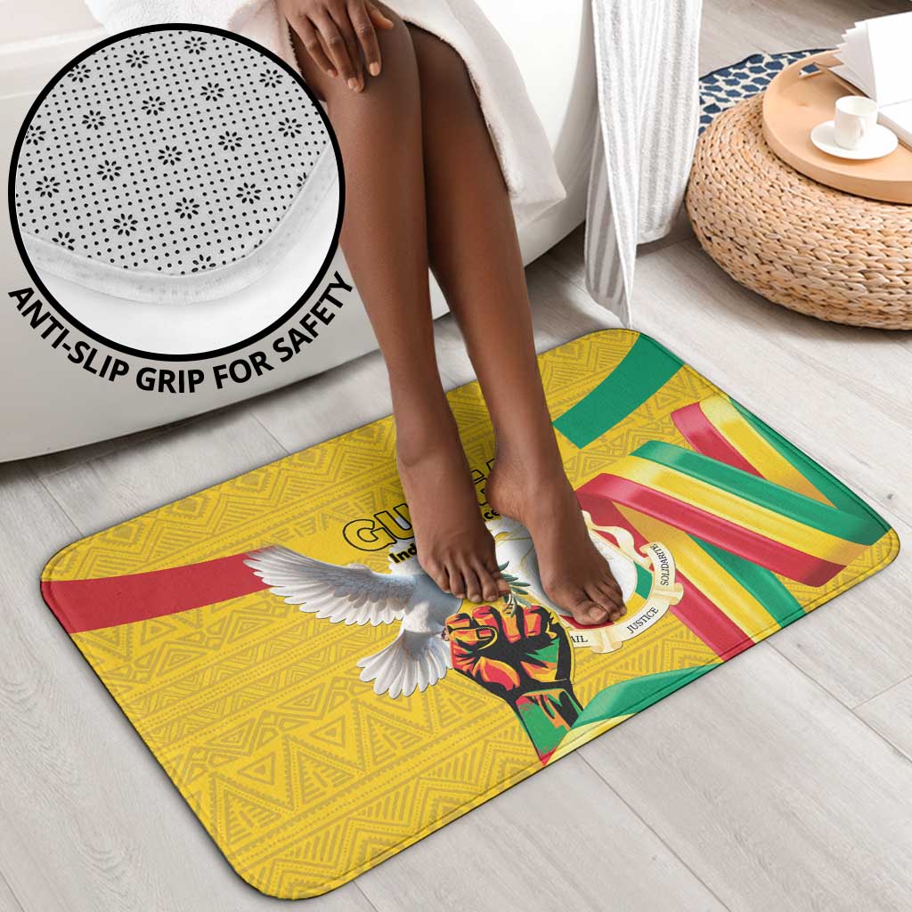 Guinea Independence Day Bathroom Set Coat Of Arms With African Pattern