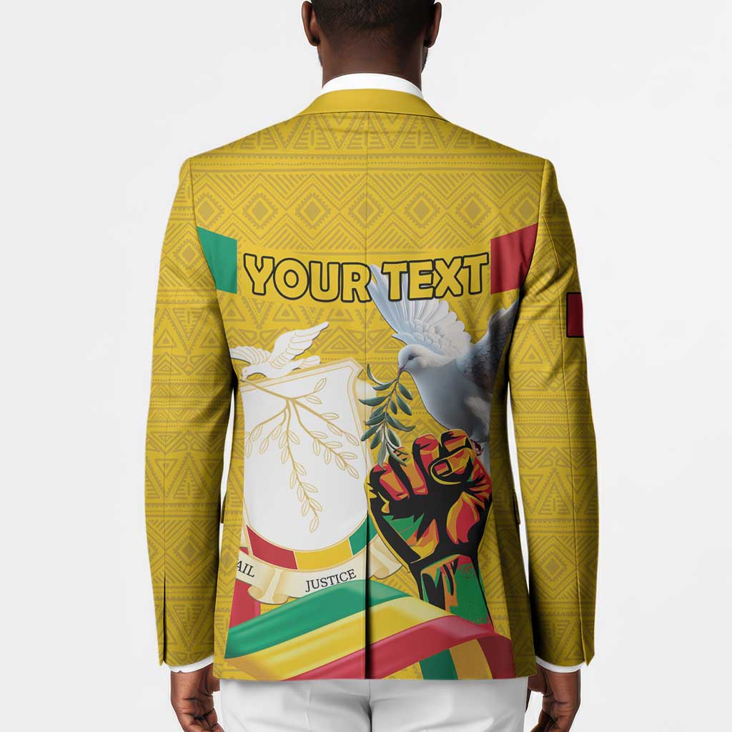 Personalized Guinea Independence Day Blazer Coat Of Arms With African Pattern