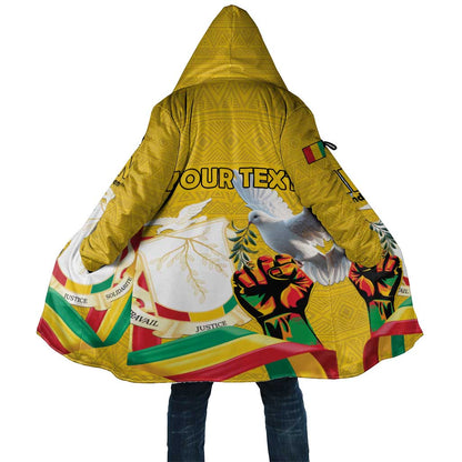 Personalized Guinea Independence Day Cloak Coat Of Arms With African Pattern