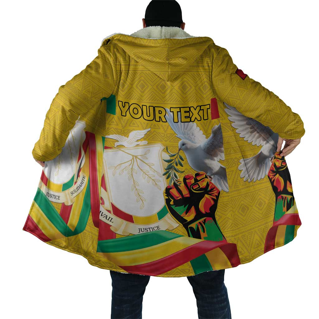 Personalized Guinea Independence Day Cloak Coat Of Arms With African Pattern