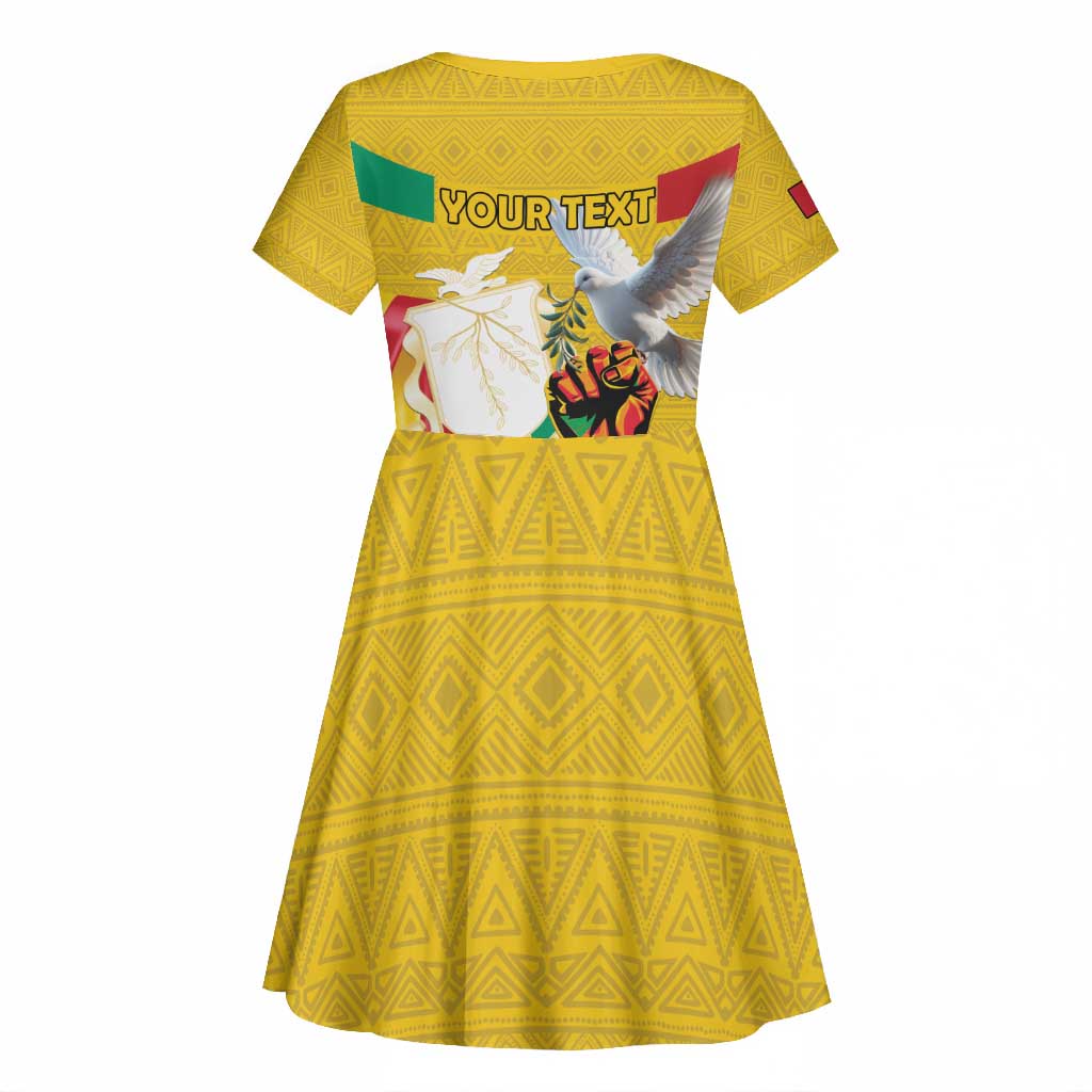 Guinea Personalized Kid Short Sleeve Dress Happy Independence Day - African Pride
