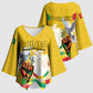 Personalized Guinea Independence Day Kimono Sleeve Blouse Coat Of Arms With African Pattern