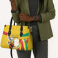 Guinea Independence Day Leather Bag Coat Of Arms With African Pattern