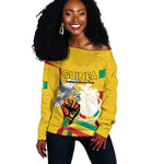 Guinea Personalized Off Shoulder Sweater Happy Independence Day - African Pride