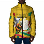 Personalized Guinea Independence Day Padded Jacket Coat Of Arms With African Pattern