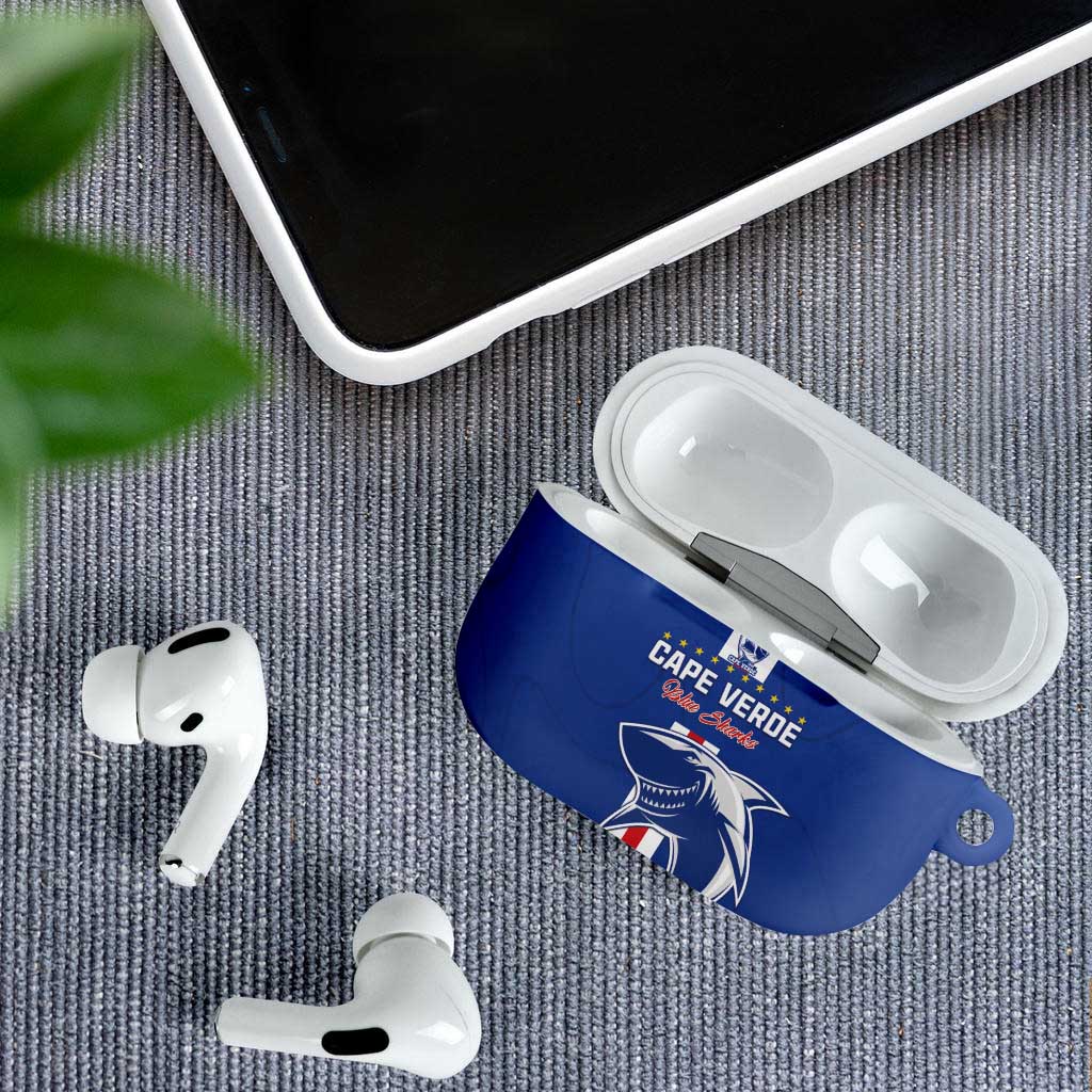 Cape Verde Football AirPods Case Go Champions Blue Sharks