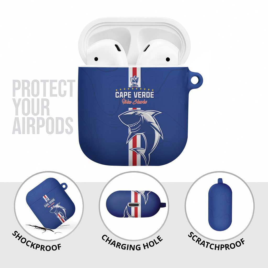 Cape Verde Football AirPods Case Go Champions Blue Sharks