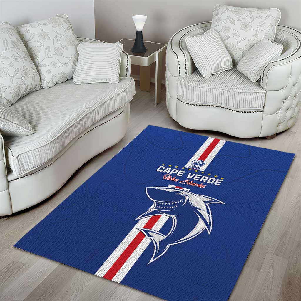 Cape Verde Football Area Rug Go Champions Tubaroes Azuis - African Pride