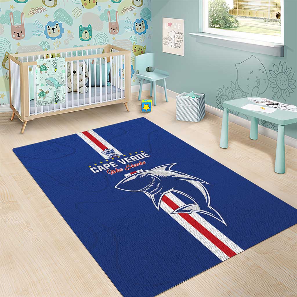 Cape Verde Football Area Rug Go Champions Tubaroes Azuis - African Pride