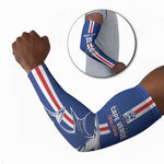 Custom Cape Verde Football Arm Sleeves Go Champions Blue Sharks