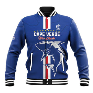 Custom Cape Verde Football Baseball Jacket Go Champions Tubaroes Azuis - African Pride