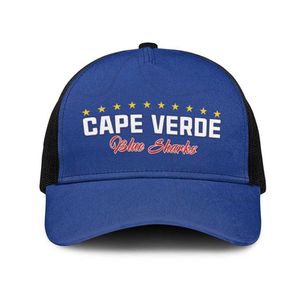 Cape Verde Football Baseball Net Cap Go Champions Tubaroes Azuis - African Pride