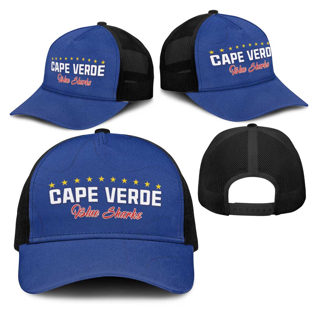 Cape Verde Football Baseball Net Cap Go Champions Tubaroes Azuis - African Pride