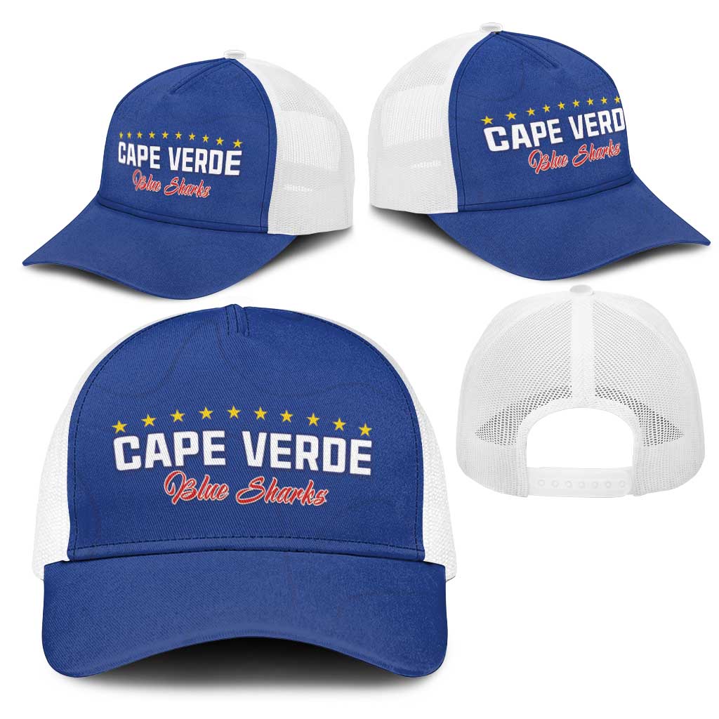 Cape Verde Football Baseball Net Cap Go Champions Tubaroes Azuis - African Pride