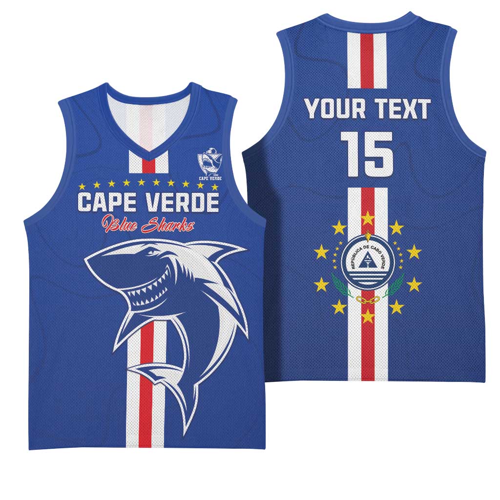 Custom Cape Verde Football Basketball Jersey Go Champions Tubaroes Azuis LT15