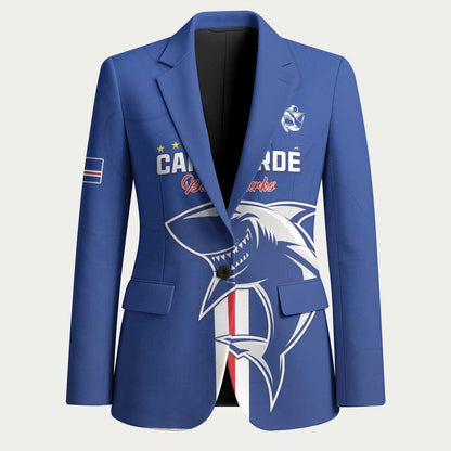 Custom Cape Verde Football Blazer Go Champions Blue Sharks