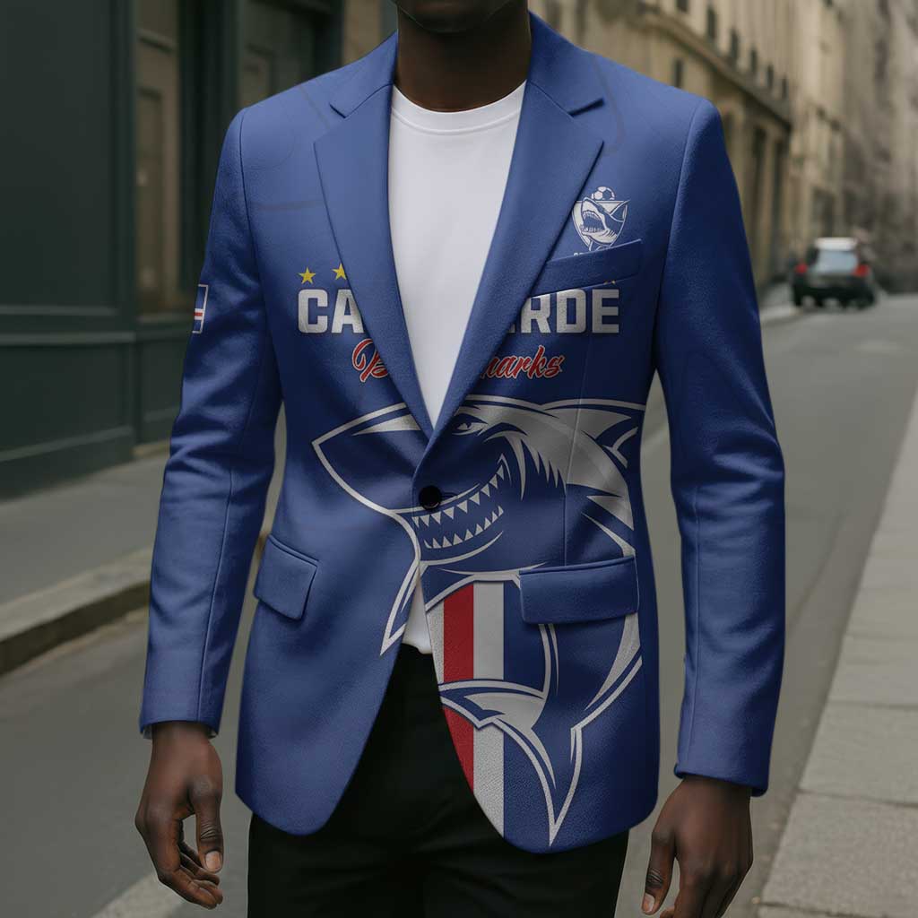 Custom Cape Verde Football Blazer Go Champions Blue Sharks