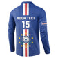 Custom Cape Verde Football Button Sweatshirt Go Champions Blue Sharks