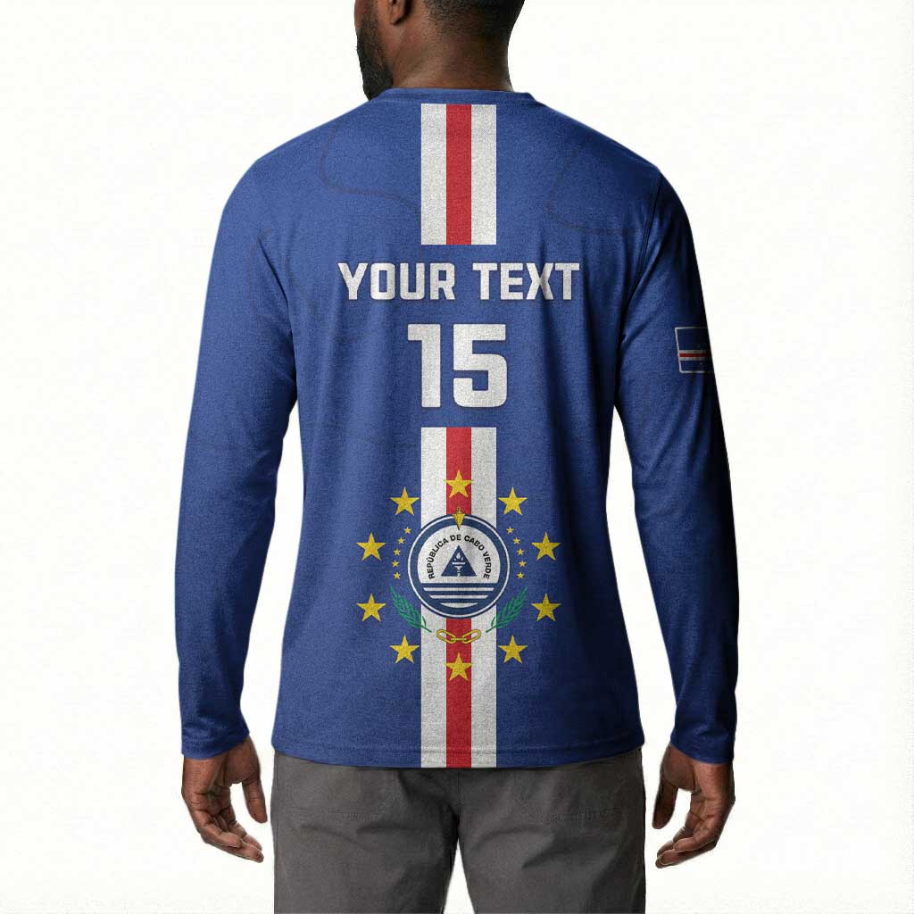 Custom Cape Verde Football Button Sweatshirt Go Champions Blue Sharks