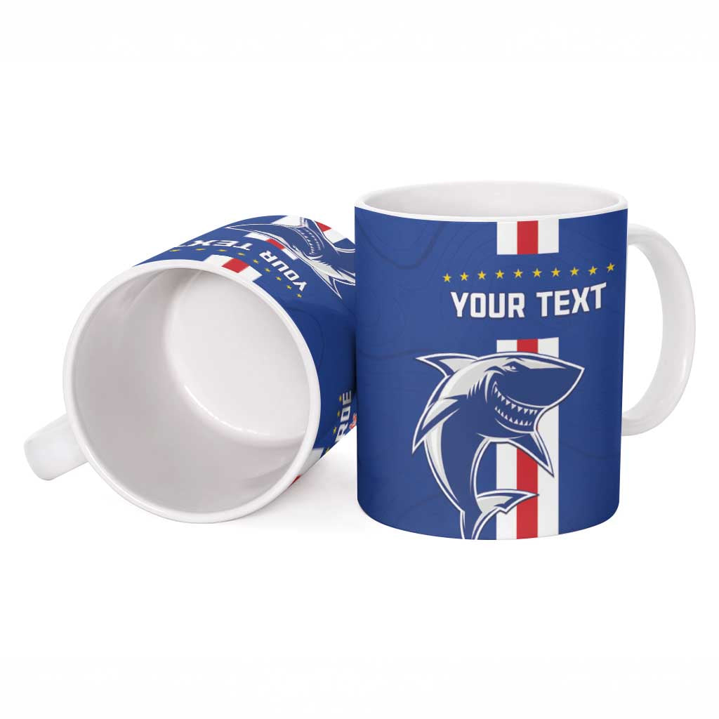 Custom Cape Verde Football Ceramic Mug Go Champions Blue Sharks