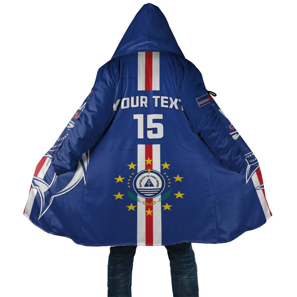 Custom Cape Verde Football Cloak Go Champions Blue Sharks