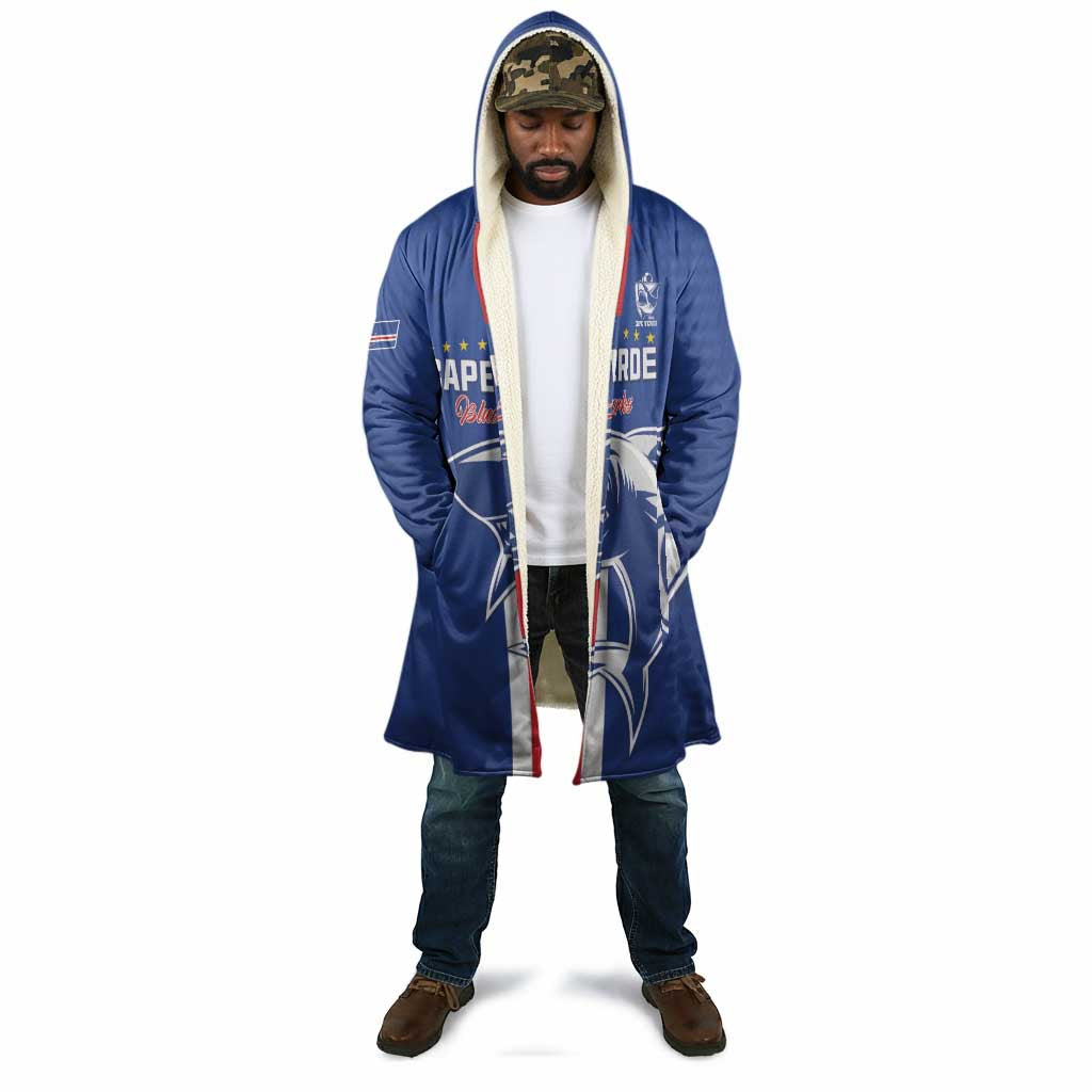 Custom Cape Verde Football Cloak Go Champions Blue Sharks