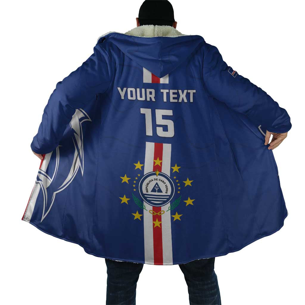 Custom Cape Verde Football Cloak Go Champions Blue Sharks