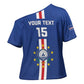 Custom Cape Verde Football Cross Shoulder Shirt Go Champions Blue Sharks