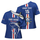 Custom Cape Verde Football Cross Shoulder Shirt Go Champions Blue Sharks
