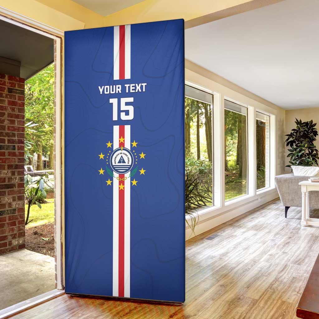 Custom Cape Verde Football Door Cover Go Champions Blue Sharks