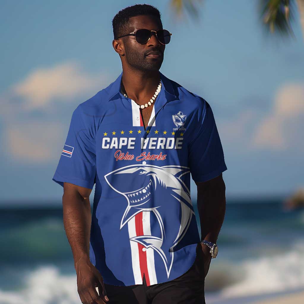 Custom Cape Verde Football Hawaiian Shirt Go Champions Tubaroes Azuis - African Pride