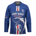 Custom Cape Verde Football Hockey Jersey Go Champions Blue Sharks