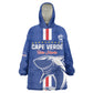 Custom Cape Verde Football Kid Wearable Blanket Hoodie Go Champions Tubaroes Azuis - African Pride