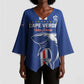 Custom Cape Verde Football Kimono Sleeve Blouse Go Champions Blue Sharks