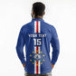 Custom Cape Verde Football Long Sleeve Polo Shirt Go Champions Tubaroes Azuis - African Pride