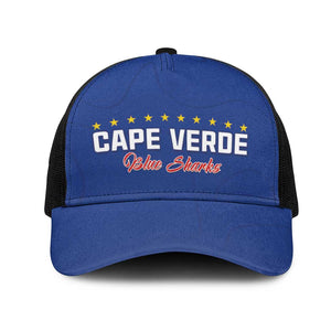 Cape Verde Football Mesh Trucker Cap Go Champions Tubaroes Azuis - African Pride