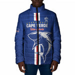 Custom Cape Verde Football Padded Jacket Go Champions Blue Sharks