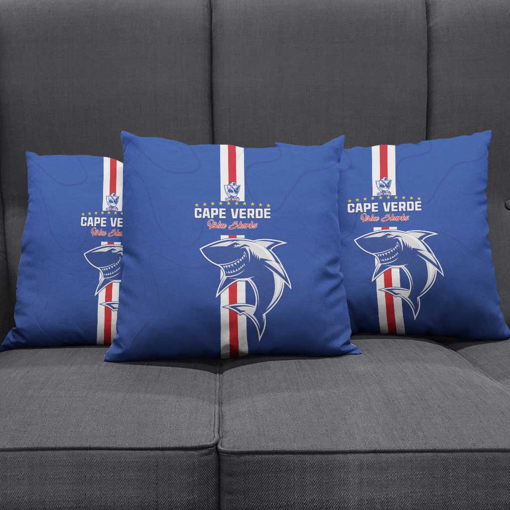Cape Verde Football Pillow Cover Go Champions Blue Sharks