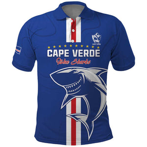 Custom Cape Verde Football Polo Shirt Go Champions Tubaroes Azuis - African Pride