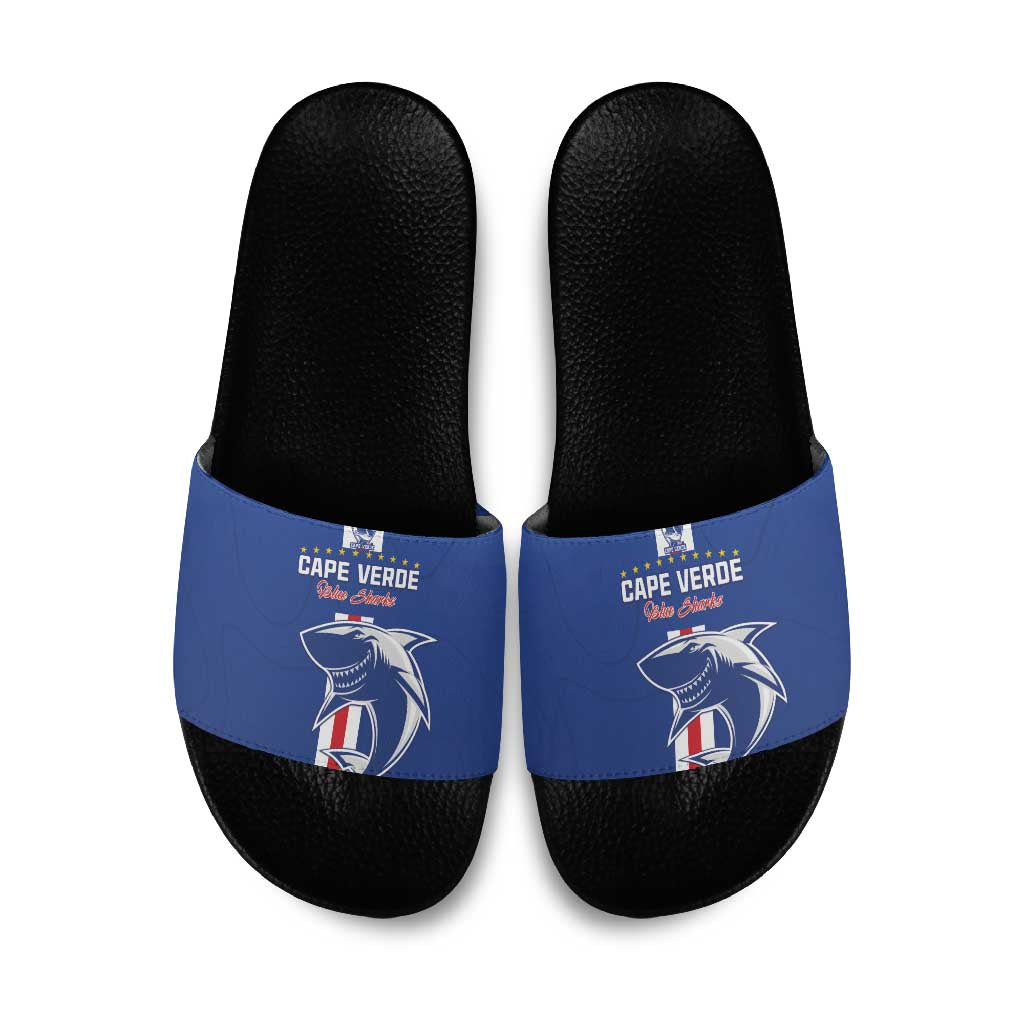 Cape Verde Football Slide Sandals Go Champions Blue Sharks
