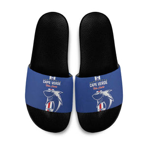 Cape Verde Football Slide Sandals Go Champions Blue Sharks
