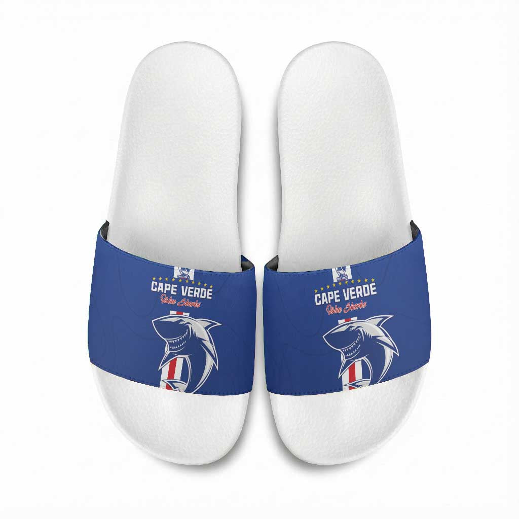 Cape Verde Football Slide Sandals Go Champions Blue Sharks