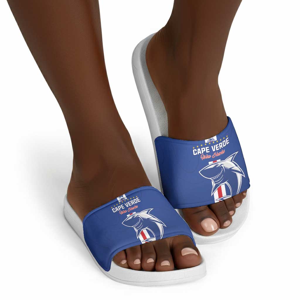 Cape Verde Football Slide Sandals Go Champions Blue Sharks