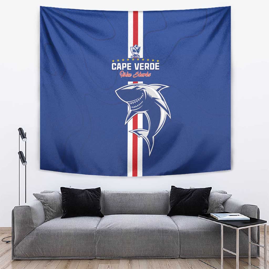 Cape Verde Football Tapestry Go Champions Tubaroes Azuis - African Pride