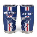 Custom Cape Verde Football Tumbler Cup Go Champions Tubaroes Azuis - African Pride