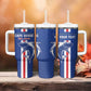 Custom Cape Verde Football Tumbler With Handle Go Champions Tubaroes Azuis - African Pride