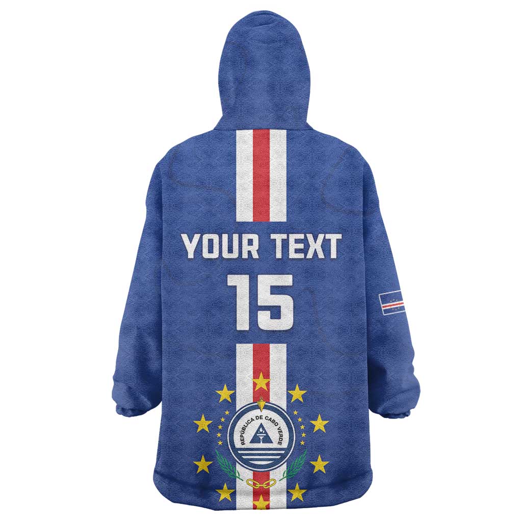 Custom Cape Verde Football Wearable Blanket Hoodie Go Champions Tubaroes Azuis - African Pride